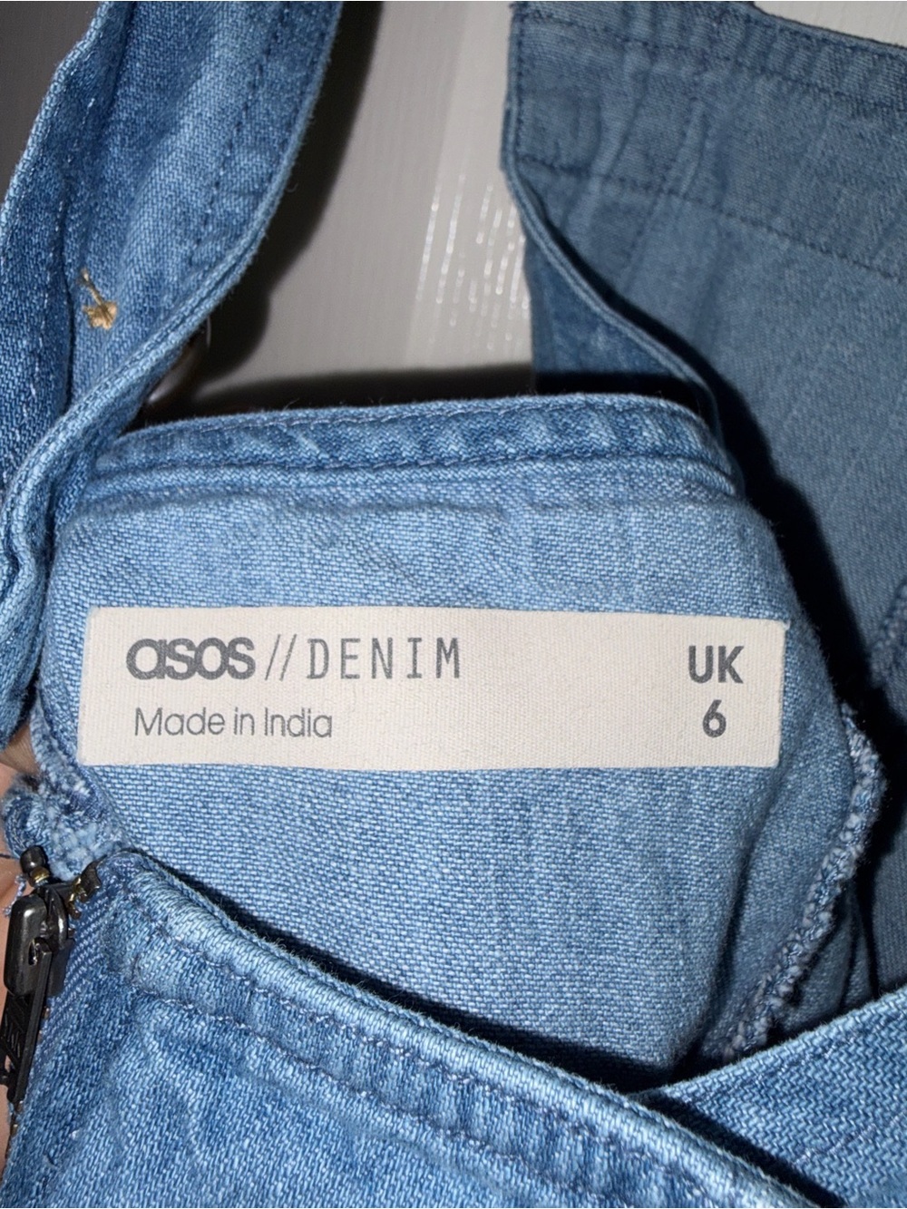 ASOS DESIGN SOFT DENIM PINAFORE size 2 - Picture 7 of 7